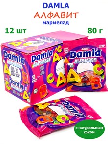 Мармелад DAMLA GUMMY Алфавит желейный в пакете Tayash (2464) 80 гр*6 бл*12 шт 2464