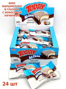 Кекс Today Aloha Coconut Marshmallow маршмеллоу в глазури с кокосовой посып. (3281) 40 гр*6 бл*24 шт 1100003281