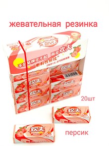 Жевательная резинка с наполнителем Персик HUANFU (4968) 21,5 гр*1 кор х 14 бл х 20 шт 4968