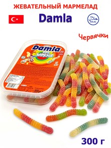 Мармелад желейный DAMLA GUMMY SOUR Червячки (2876) 300 гр*1кор х 24 контейнера*1 шт 2876