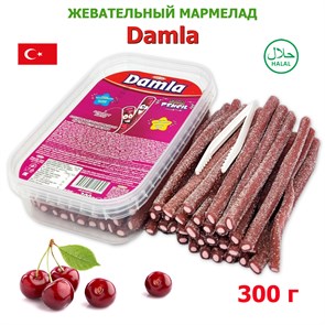 Мармелад DAMLA Кислые карандаши с посыпкой (Вишня) Tayash (1945) 300 гр*1кор х 24 контейнера*1 шт 1945