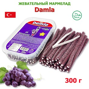 Мармелад DAMLA Кислые карандаши с посыпкой (Виноград) Tayash (1946) 300 гр*1кор х 24 контейнера*1 шт 1946