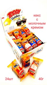 Кекс Today Goldies Mood Cake Milk с молочным кремом (1100002634) 40 гр*6 бл*24 шт 1100002634