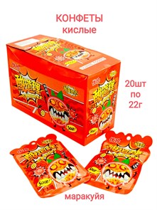 Кислые конфеты Ujane Foods Маракуйя (5885) 22 гр*1 кор х 12 бл х 20 шт 5885