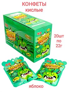Кислые конфеты Ujane Foods Яблоко (5878) 22 гр*1 кор х 12 бл х 20 шт 5878