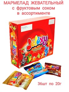 Мармелад жевательный Jelaxy Mix с фруктовым соком (0762) 20 гр*8 бл х 36 шт 1100000762
