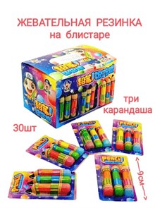 Жевательная резинка на блистере 3 карандаша (0054) 13 гр*1 кор х 24 бл х 30 шт 1-0054