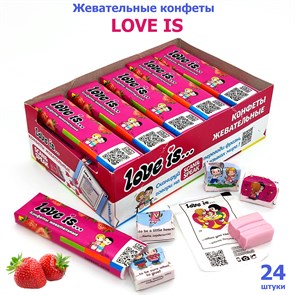 Конфеты жевательные LOVE IS ЛОВИС Клубника (708660) 20 гр*12 бл*24 шт 70860