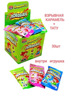 Взрывная карамель Приколисты Ловушка с игрушкой и татуировкой (Канди Клаб) 1 гр*12 бл х 30 шт PPC015