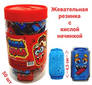 Жевательная резинка Бабл кола с кислой начинкой (Канди Клаб) (GUM070) 12 гр*8 банок*50 шт GUM070
