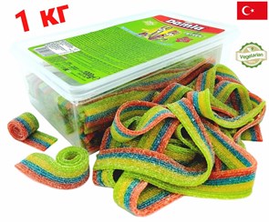 Мармелад DAMLA Кислые ремешки (Радуга) Tayash (8485) 1кг*1кор х 12 контейнеров*1 шт 8485