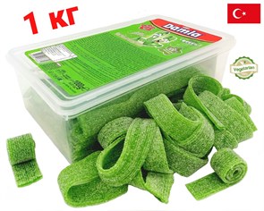 Мармелад DAMLA Кислые ремешки (Яблоко) Tayash (8884) 1кг*1кор х 12 контейнеров*1 шт 8884