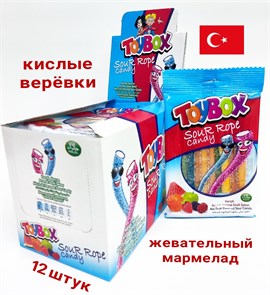 Мармелад TOYBOX LICORICE Кислые верёвки (Радуга) (Т1912) 80 гр*3 бл*12 шт T1912