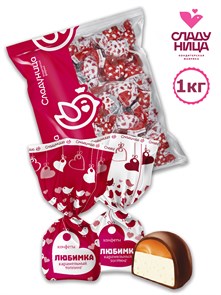 Конфеты Любимка 1 кг двухслойное суфле сливочная карамель в шоколаде (62 шт/16,5 гр) 1 кор х 5 пак 82-67/ 19439