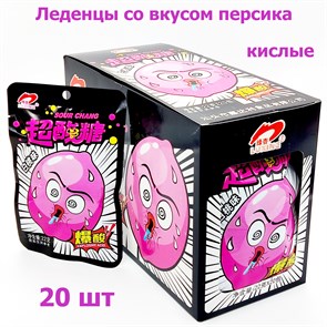 Леденцы Luxing Sour Chang Персик суперкислые в пакете (1616) 22 гр*1 кор х 12 бл*20 шт 1616