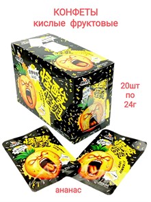 Кислые фруктовые конфеты Teng Da Ананас (501176) 24 гр*1 кор х 12 бл х 20 шт 501176