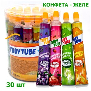 Конфета в виде желе Tuby Tube в тубе (Danli) 55 гр*8 банок*30 шт 202514