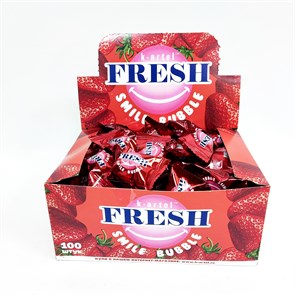 Жевательная резинка дражированная FRESH SMILE Bubble со вкусом Клубники (17h.x05) 20 бл*100 шт 17h.x05