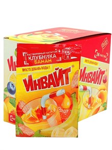 Растворимый напиток ИНВАЙТ-ЮПИ Клубника - Банан (Канди Клаб) (INV027) 12 гр*6 бл*24 шт INV027