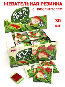 Жевательная резинка 2 в 1 с наполнителем Клубника (0574) 16 гр*1 кор х 20 бл х 30 шт 0574