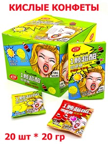 Кислые конфеты в коробочке OH! Sour! Лимон (60497) 20 гр*1 кор х 12 бл х 20 шт 60497