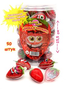 Жевательная резинка Дерзкая клубника (Джамбура) с кислой пудрой (CG-392) 10 гр*12 банок*50 шт CG-366