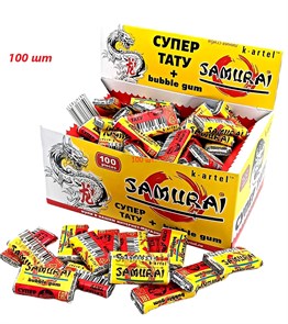 Жевательная резинка Samurai недражированная с тату с фруктовым вкусом (0a1.p00) 2,5 гр*10 бл*100 шт 0a1.p00