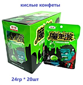 Кислые конфеты Зомби He He Яблоко (41038) 24 гр*1 кор х 12 бл х 20 шт 41038