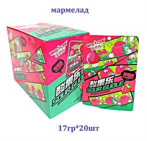 Кислый фруктовый мармелад Wis Chi Клубника (9032) 17 гр*12 бл х 20 шт 9032