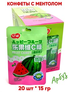 Конфеты драже Fruite Candy с ментолом со вкусом Арбуза (21744) 15 гр*1 кор х 12 бл х 20 шт 21744