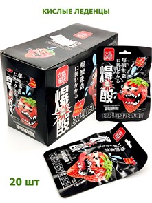 Кислые леденцы Взрывная кислота Клубника (9653) 22 гр*1 кор х 12 бл х 20 шт 9653