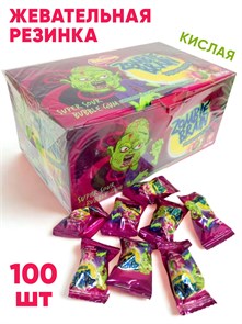 Жевательная резинка Зомби Zombie brain дражированная кислая (134) 3,5 гр*12 бл*100 шт 134