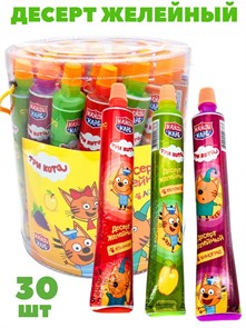 Десерт желейный Зубная паста Три кота ассорти (Канди Клаб) (JEL115) 55 мл*8 банок*30 шт JEL115