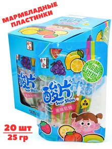 Мармеладные цветные пластинки в сахаре Benhefood (5242) 25 гр*1 кор х 12 бл х 20 шт 5242