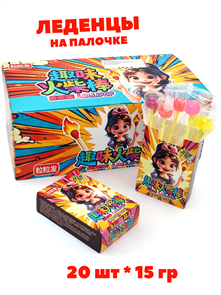 Леденцы на палочке Спичка (9982) 15 гр*1 кор х 12 бл х 20 шт 9982