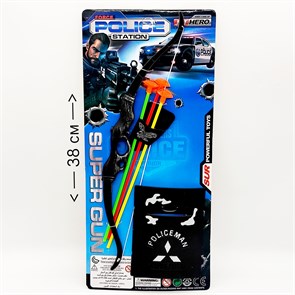 Набор полицейского на листе (лук со стрелами, щит) 17х38 см 10 10