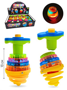 Волчок Пружинка с запускающим устройством (свет, звук) 8 см 1 блок х 12 шт 3480D 3480D