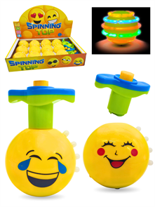 Волчок Смайлик с запускающим устройством (свет, звук) 7 см 1 блок х 12 шт 1234D 1234D