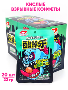 Кислые взрывные конфеты Зомби Luxing Арбуз (1944) 22 гр*1 кор х 12 бл х 20 шт 1944-1