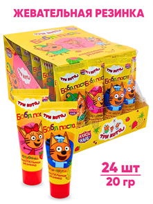 Жевательная резинка Бабл паста Три кота ассорти (Канди Клаб) (GUM107) 20 гр*12 бл*24 шт GUM107
