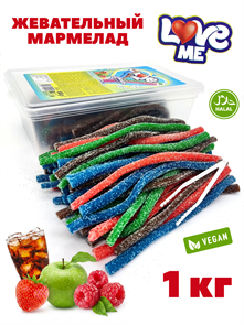 Мармелад LOVE ME PENCIL кислые карандаши в посыпке Ассорти из 4 вкусов(AF0008) 1 кг*1 кор*12 бл*1 шт AF0008