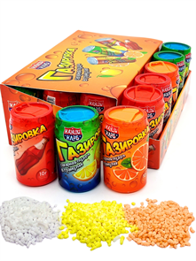 Сахарная пудра Газировка в гранулах ассорти вкусов (Канди клаб) (PWD100) 10 гр*12 бл*20 шт PWD100