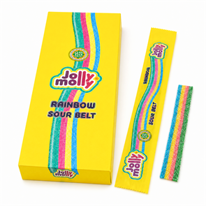 Мармелад SOUR BELT RAINBOW Кислая лента Jolly molly РАДУГА тутти фрутти (AF0015) 8 гр*12 бл*48 шт AF0015