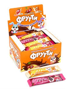 Конфета жевательная Фрутти с ароматом вишни и шоколада,клубника со сливками (CC-092)10гр*10 бл*50 шт CC-092