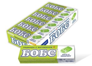 Леденцы БОБС Мята с эвкалиптом с витамином С (BS-3-1) 35 гр*24 бл*12 шт BS-3-1