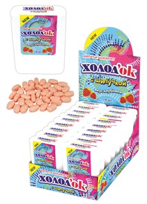Конфеты Холодок таблетированные со вкусом КЛУБНИКИ в диспенсоре (DE-056) 14 гр*24 бл*18 шт DE-056/шк483681862