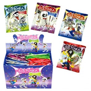 Конфета Косточка сахарная с кислой шипучкой ассорти (DE-096) 6 гр*18 бл*30 шт DE-096/шк479587413