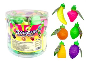 Кислый щербет Зацени формы фруктов в джаре (СКИФ) (МБ-0398) 7гр*6 банок*50 шт МБ-0398