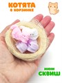 Игрушка - антистресс Котята в корзине в пакете 8 см 1 блок х 12 шт  00-6686 00-6686